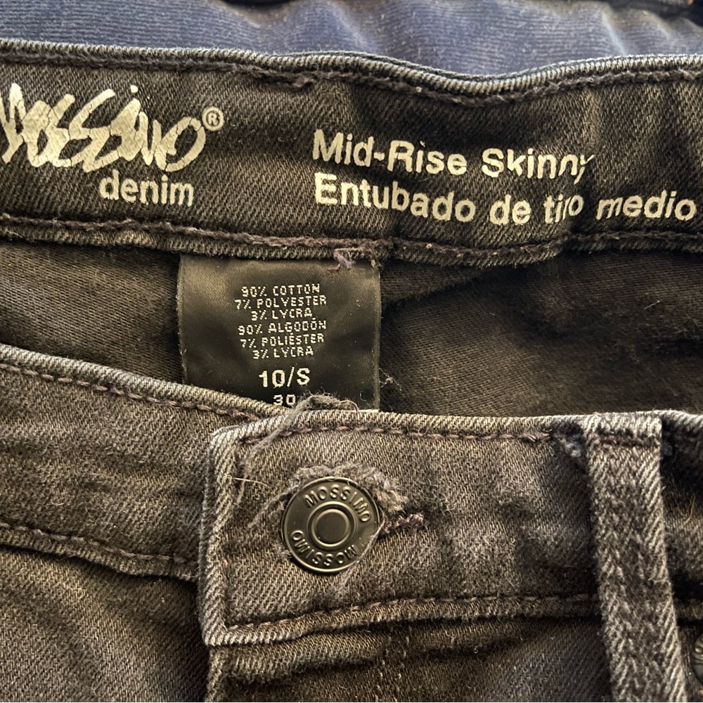 Mossimo Super Stretch Mid Rise Skinny Black Denim Jeans